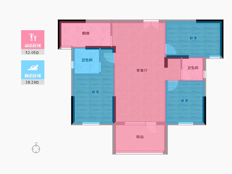 湖北省-黄石市-迅邦·黄金城-81.14-户型库-动静分区