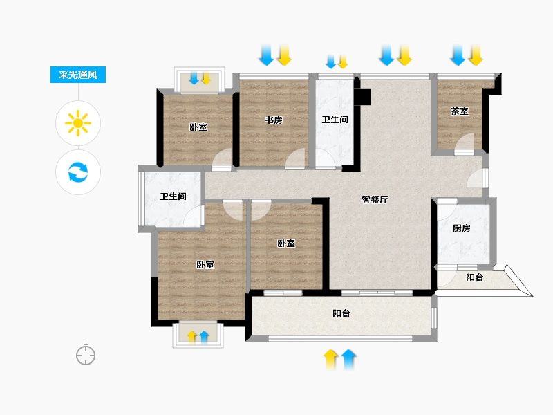 广东省-惠州市-中洲中央公园-114.35-户型库-采光通风