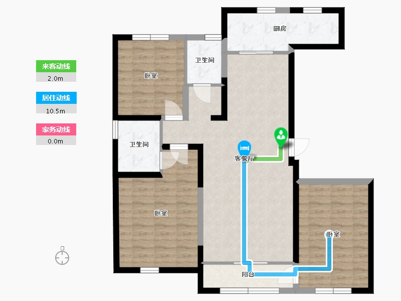 宁夏回族自治区-银川市-建发兴洲花园-95.26-户型库-动静线