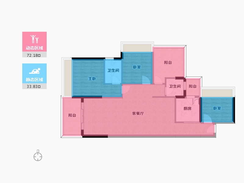 广东省-惠州市-福鑫公馆-94.45-户型库-动静分区