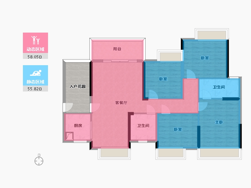 广东省-惠州市-福鑫公馆-111.06-户型库-动静分区