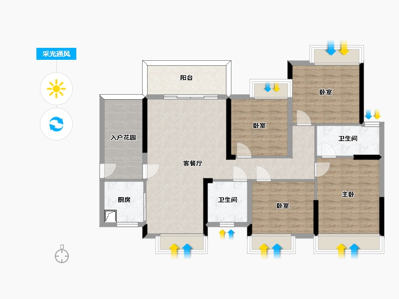 广东省-惠州市-福鑫公馆-111.06-户型库-采光通风