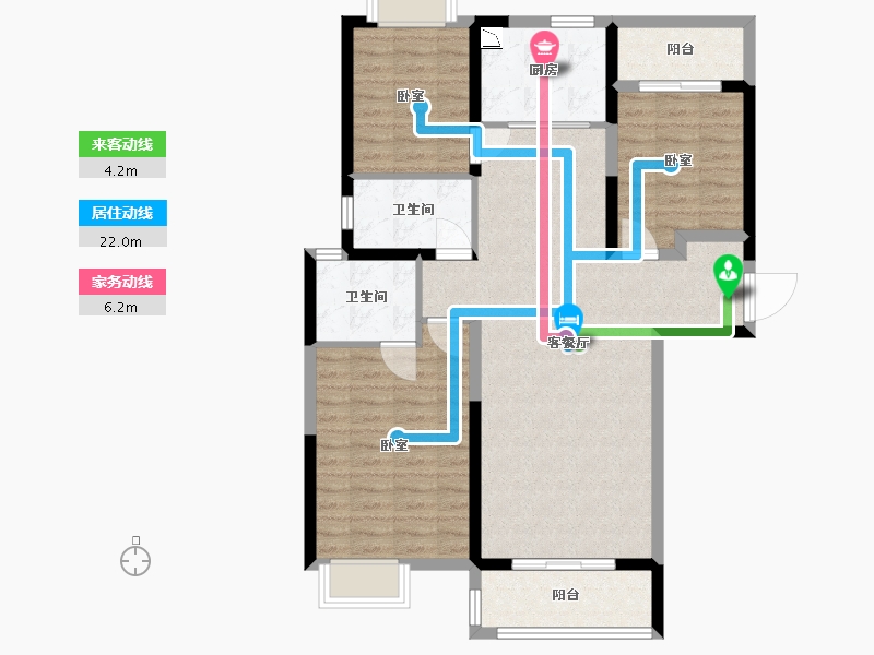 湖北省-武汉市-蓝光雍锦天府-94.78-户型库-动静线