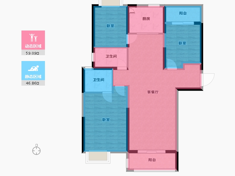 湖北省-武汉市-蓝光雍锦天府-94.78-户型库-动静分区