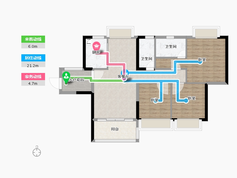 广东省-江门市-富山雅苑-89.01-户型库-动静线