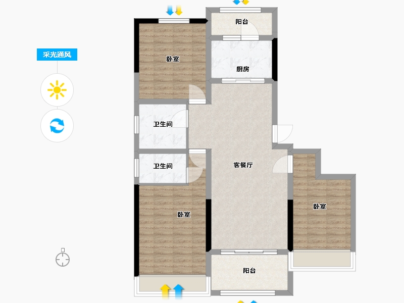 河南省-许昌市-怡和华府-99.00-户型库-采光通风