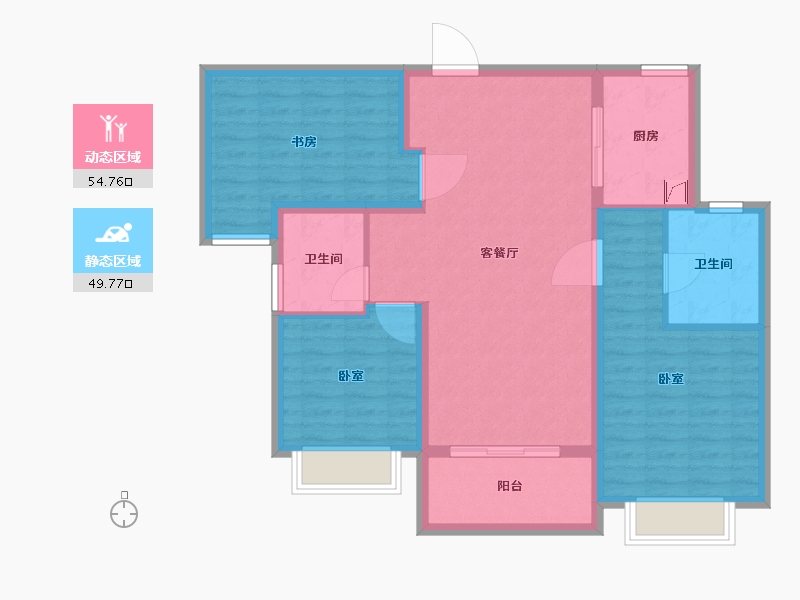 湖北省-武汉市-东湖金茂府-94.00-户型库-动静分区