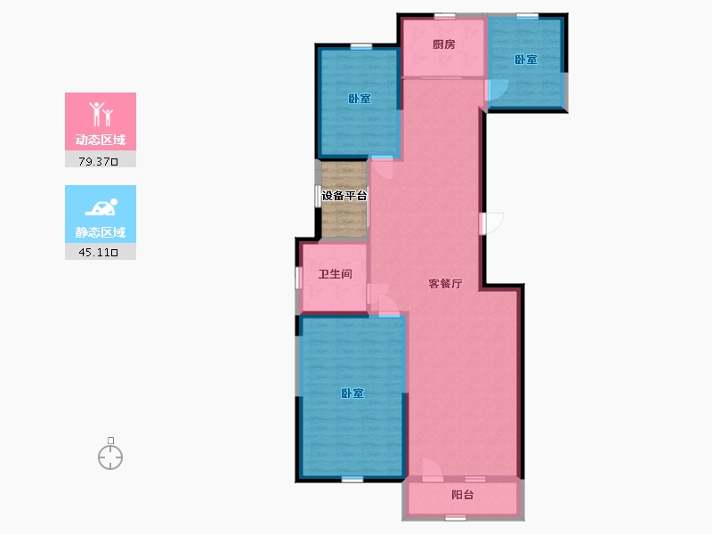 宁夏回族自治区-银川市-金宇·凤徕湾-117.41-户型库-动静分区