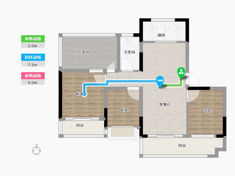 浙江省-绍兴市-合生杭州湾国际新城-86.00-户型库-动静线