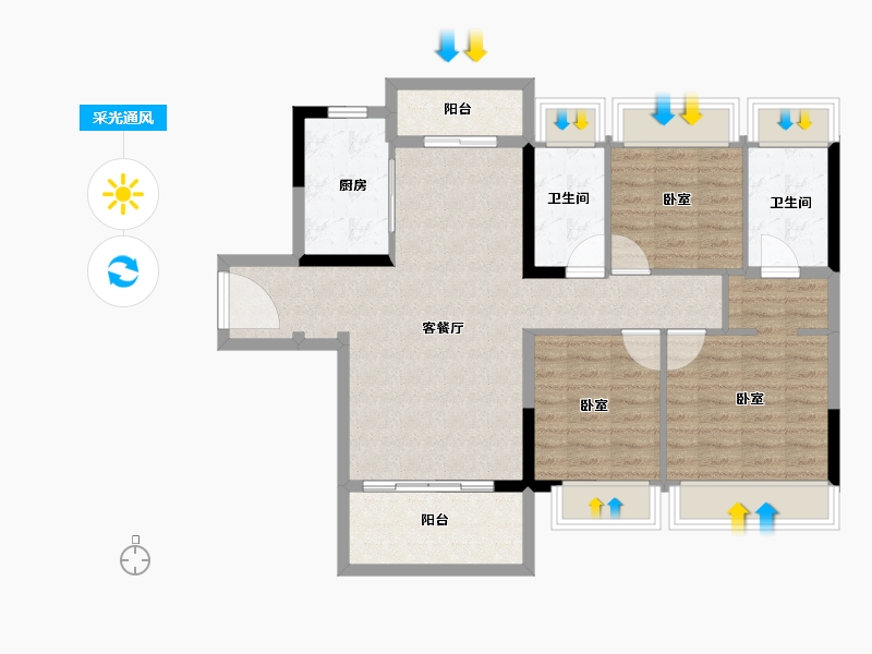 广东省-湛江市-湛江华发新城-93.54-户型库-采光通风