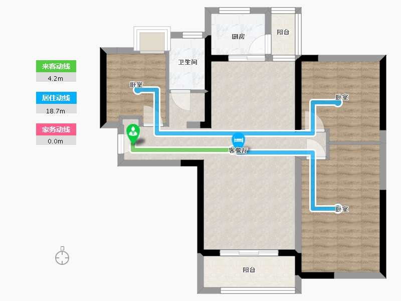 湖北省-武汉市-御江壹品青山印-80.28-户型库-动静线