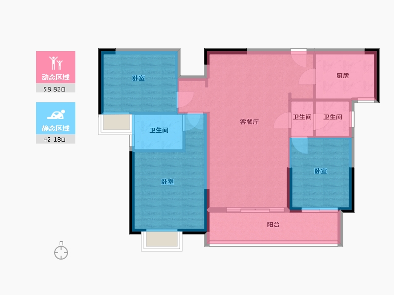 湖南省-岳阳市-汨罗大汉龙城-91.34-户型库-动静分区