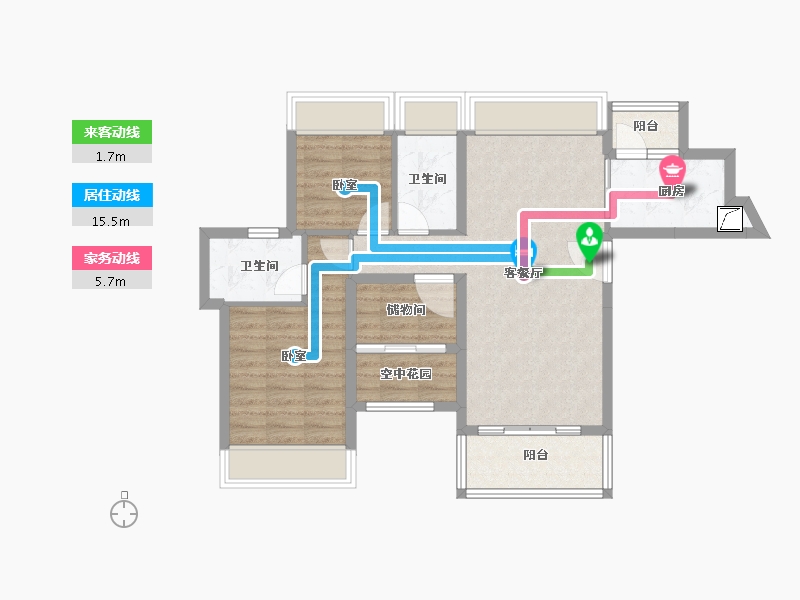 广东省-江门市-嘉华新都汇-74.90-户型库-动静线