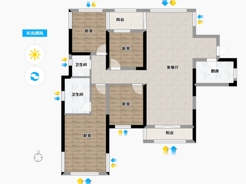 湖北省-黄冈市-蕲春府-111.26-户型库-采光通风