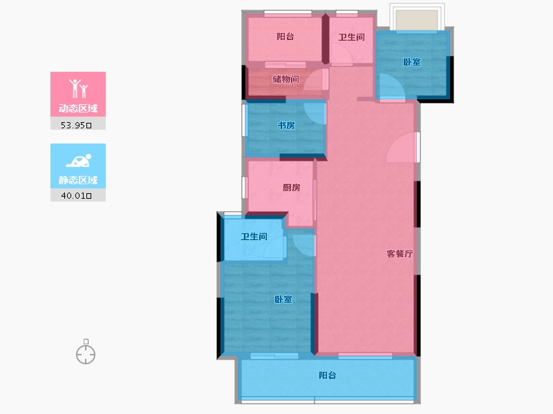 湖北省-孝感市-金辉城-83.42-户型库-动静分区