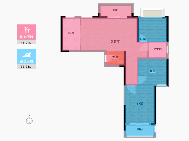 湖北省-武汉市-美联城观-70.49-户型库-动静分区