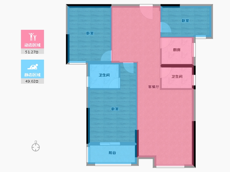 湖北省-黄石市-扬子·馥园-90.69-户型库-动静分区