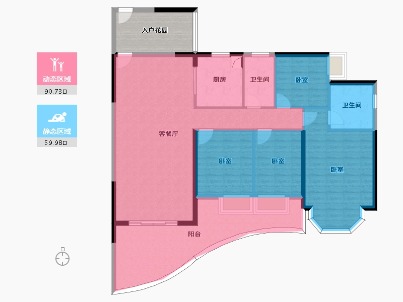 广东省-惠州市-隆生东湖9区-146.44-户型库-动静分区