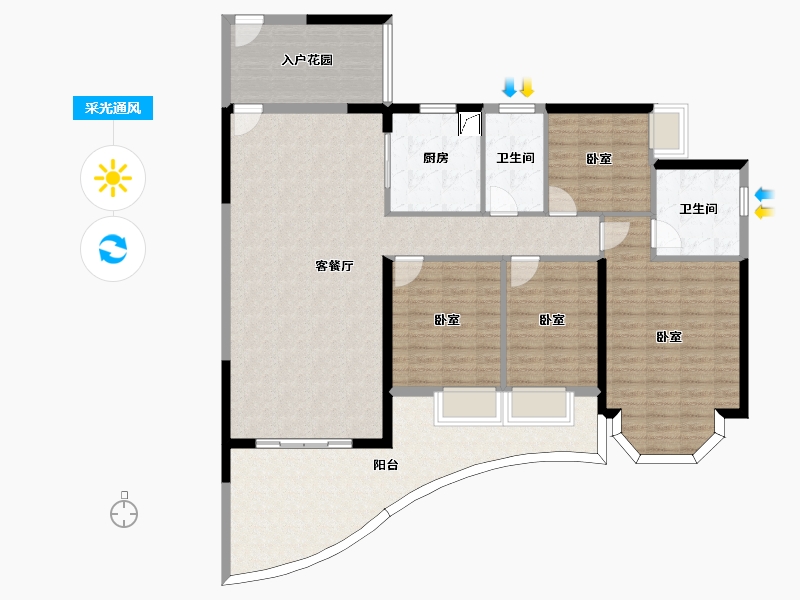 广东省-惠州市-隆生东湖9区-146.44-户型库-采光通风