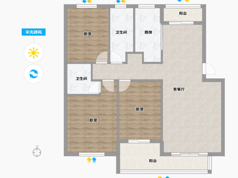 湖北省-黄冈市-山城都市-101.17-户型库-采光通风