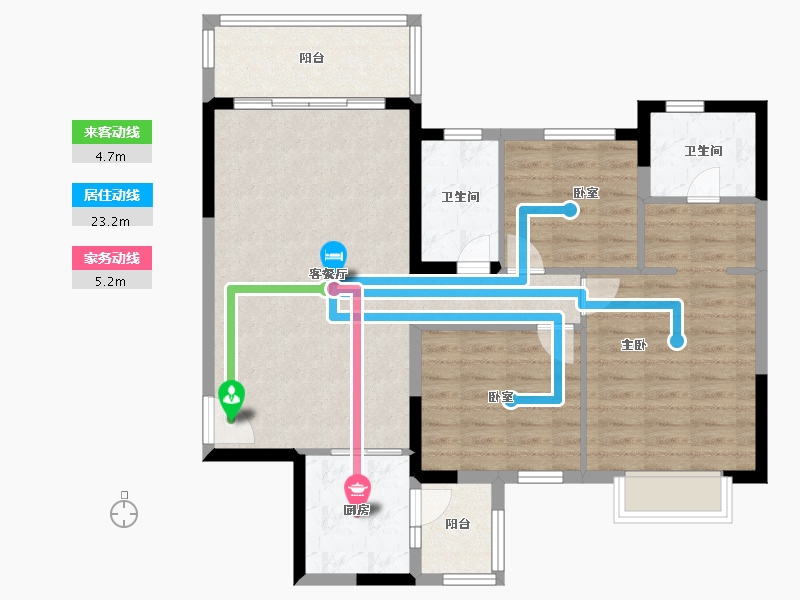 广西壮族自治区-贺州市-南宁恒大绿洲-94.07-户型库-动静线