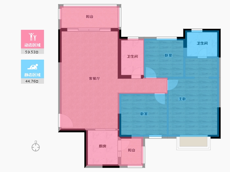 广西壮族自治区-贺州市-南宁恒大绿洲-94.07-户型库-动静分区