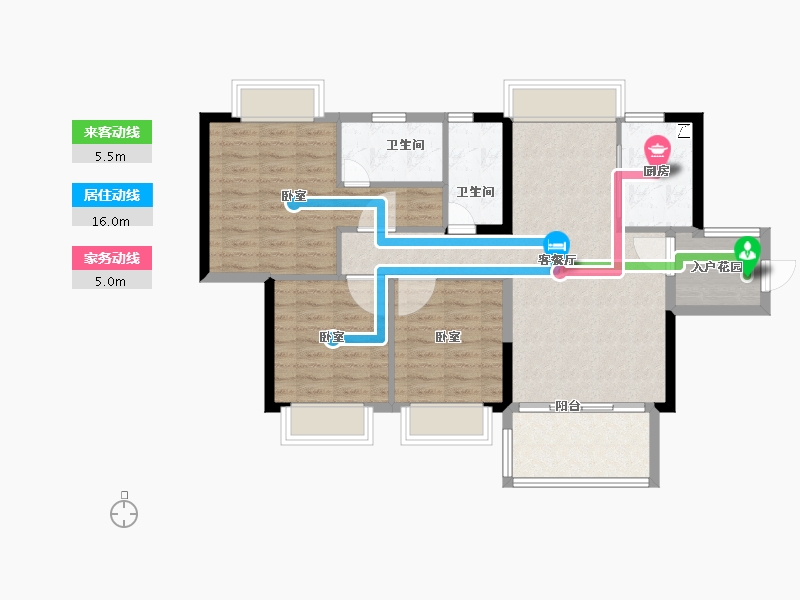 广东省-江门市-富山雅苑-88.20-户型库-动静线