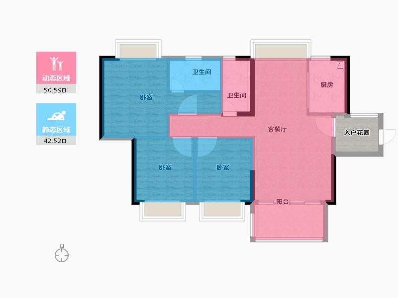 广东省-江门市-富山雅苑-88.20-户型库-动静分区