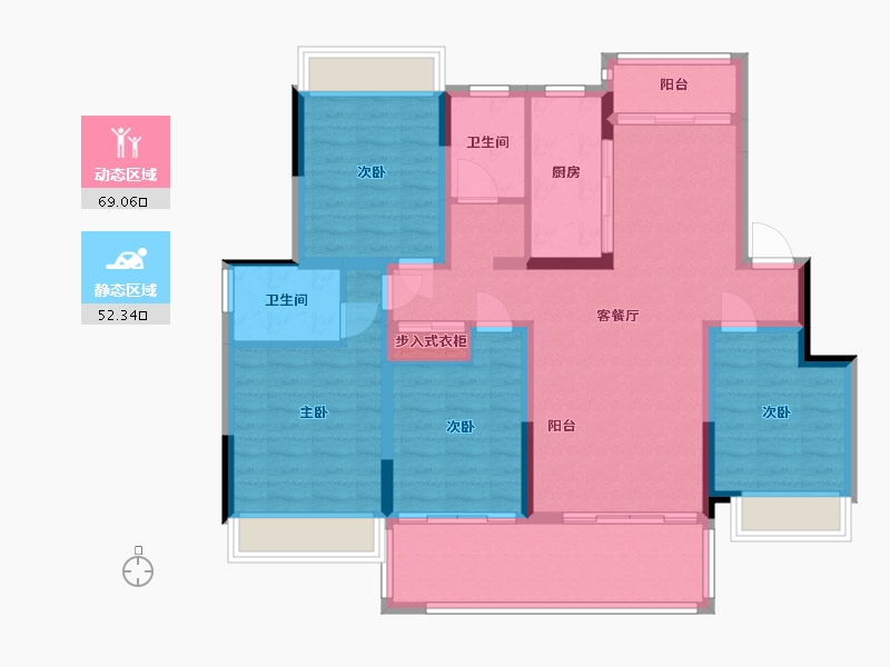 安徽省-蚌埠市-名邦学府-108.58-户型库-动静分区