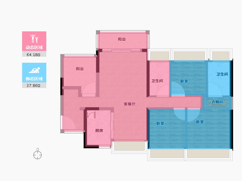 广东省-佛山市-华远·海蓝城-90.00-户型库-动静分区