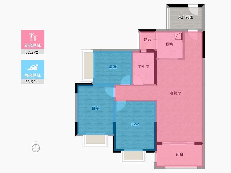 广东省-惠州市-中洲中央公园-81.44-户型库-动静分区