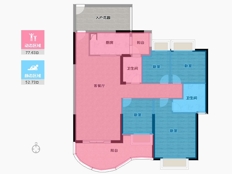 广东省-惠州市-隆生东湖9区-128.21-户型库-动静分区