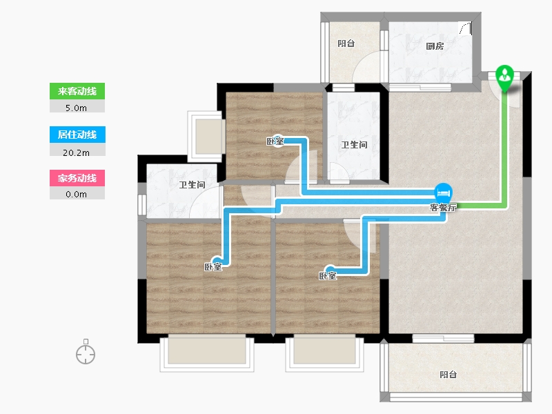 广东省-江门市-富山雅苑-82.01-户型库-动静线