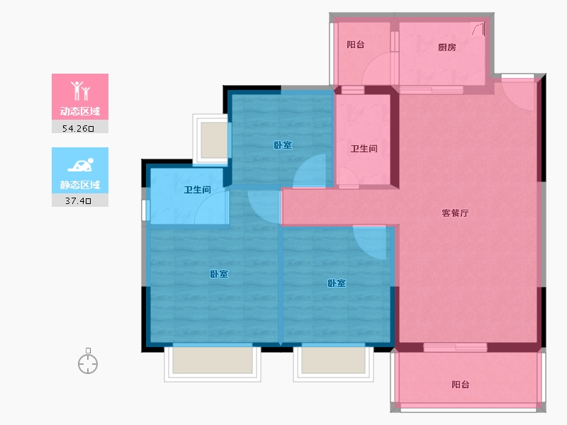 广东省-江门市-富山雅苑-82.01-户型库-动静分区