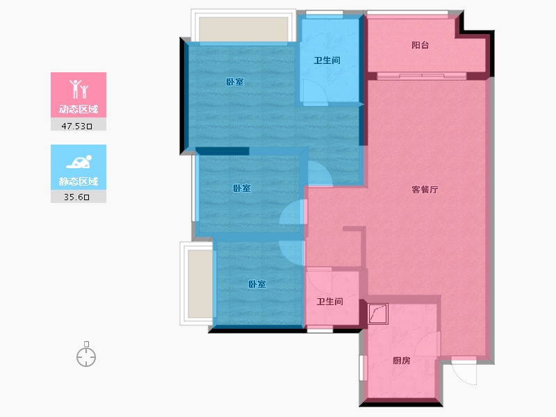 广东省-佛山市-南海万科广场-73.00-户型库-动静分区