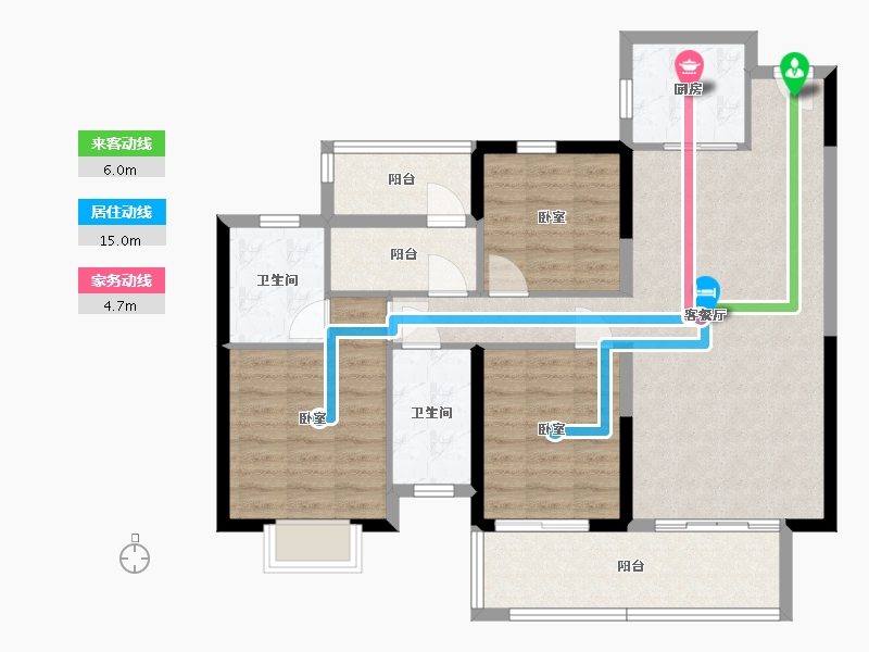 湖南省-邵阳市-湾田望江府-96.36-户型库-动静线