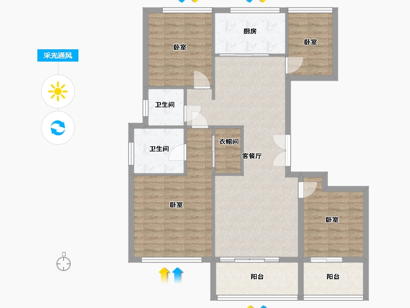 浙江省-温州市-海悦城钰园-106.00-户型库-采光通风