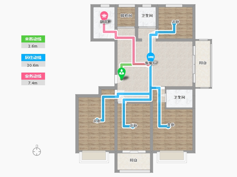 安徽省-蚌埠市-通成紫都顺苑-109.80-户型库-动静线