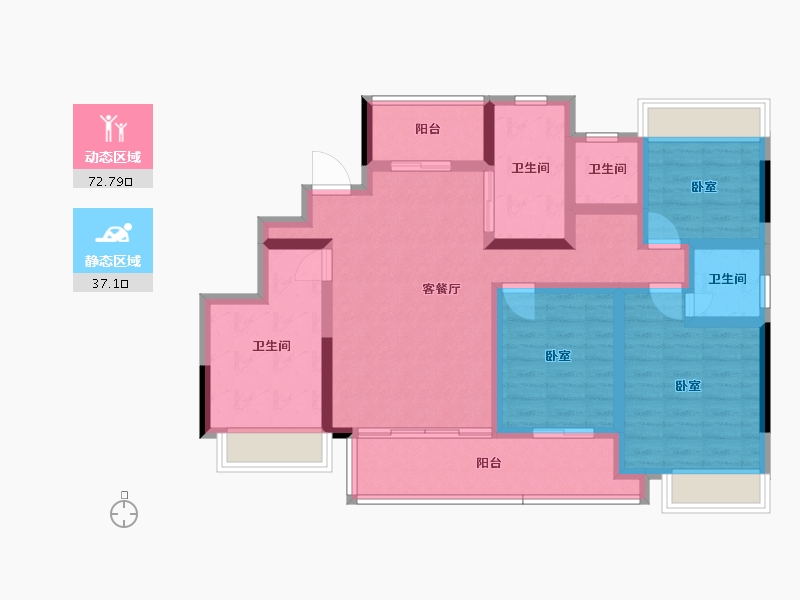 湖北省-黄石市-尚湖湾·尚书院-96.14-户型库-动静分区