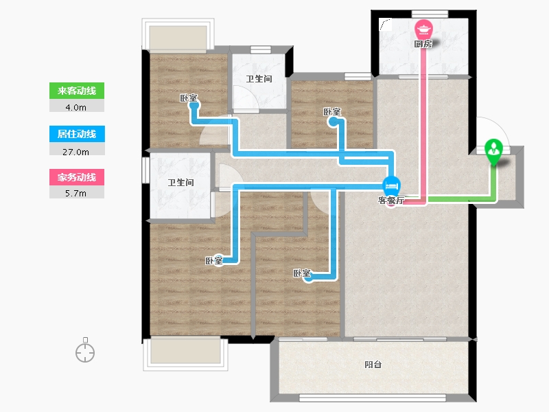 湖南省-常德市-中南·珑悦-93.27-户型库-动静线