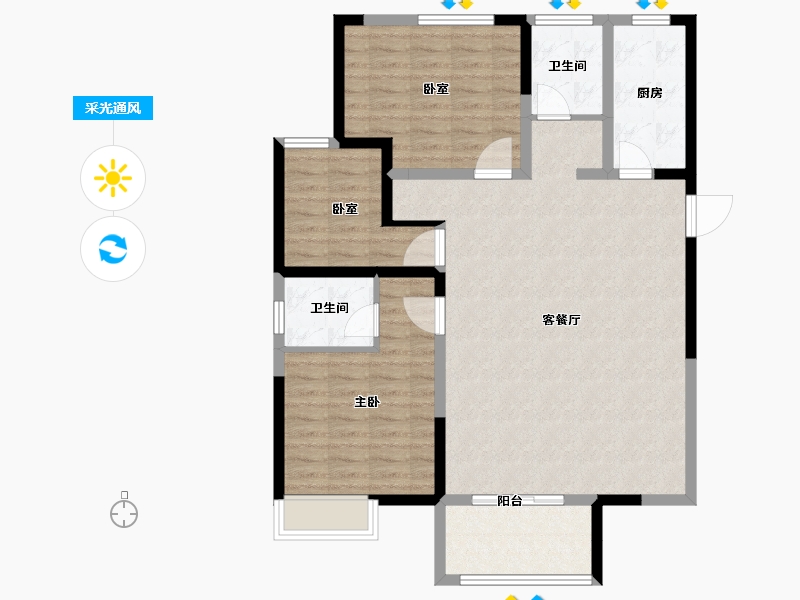 安徽省-六安市-六安紫御府-103.31-户型库-采光通风