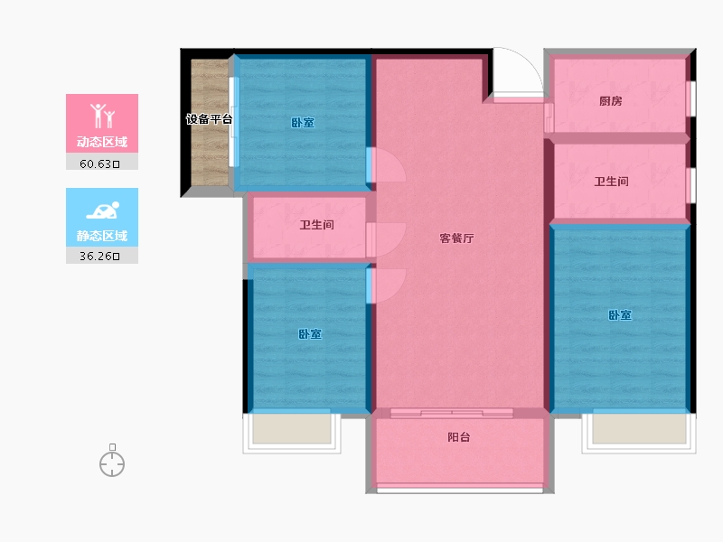 湖北省-黄石市-公园壹号院-89.18-户型库-动静分区