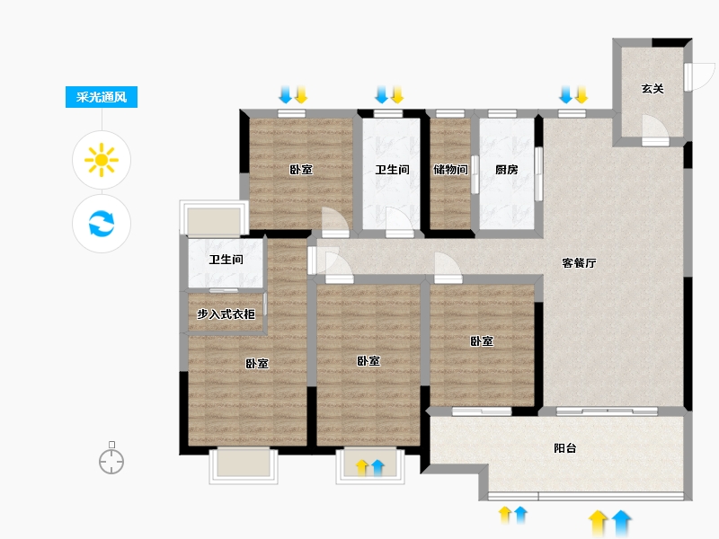 湖南省-邵阳市-凰腾新时代广场-125.01-户型库-采光通风