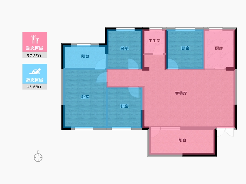 湖北省-黄石市-迅邦·黄金城-93.09-户型库-动静分区