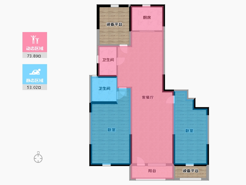 宁夏回族自治区-银川市-金宇·凤徕湾-128.91-户型库-动静分区