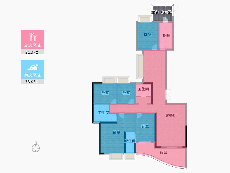 广东省-惠州市-隆生东湖9区-159.52-户型库-动静分区