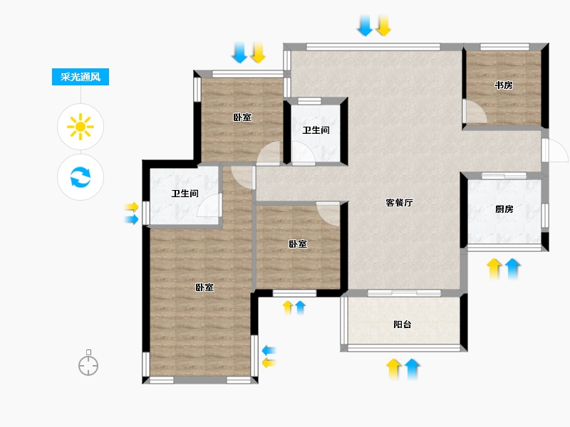 湖北省-黄冈市-蕲春府-102.00-户型库-采光通风