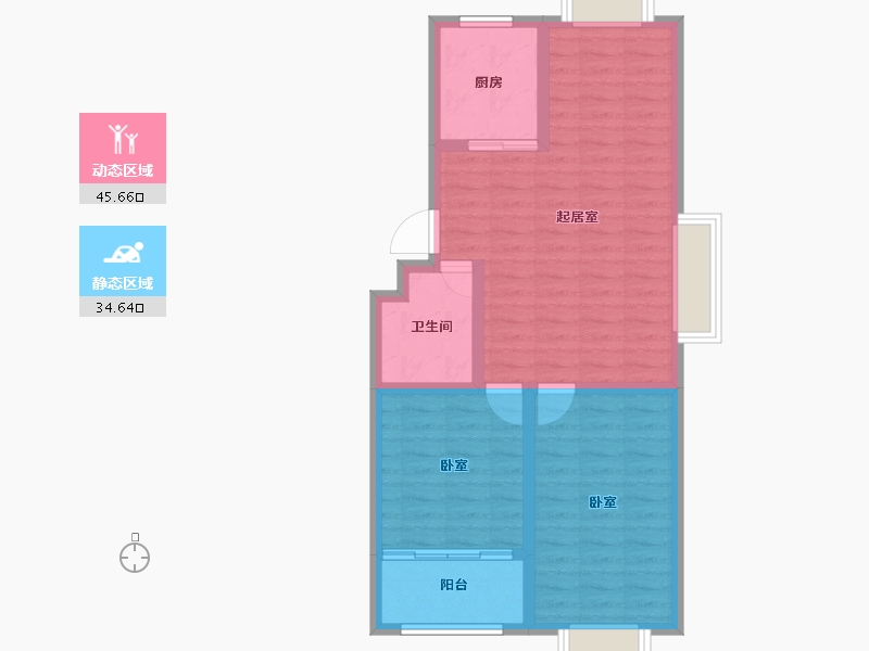 山东省-潍坊市-颐和花园-71.99-户型库-动静分区