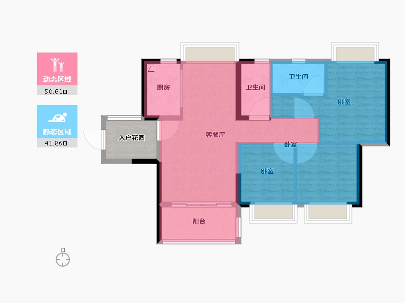 广东省-江门市-富山雅苑-89.01-户型库-动静分区