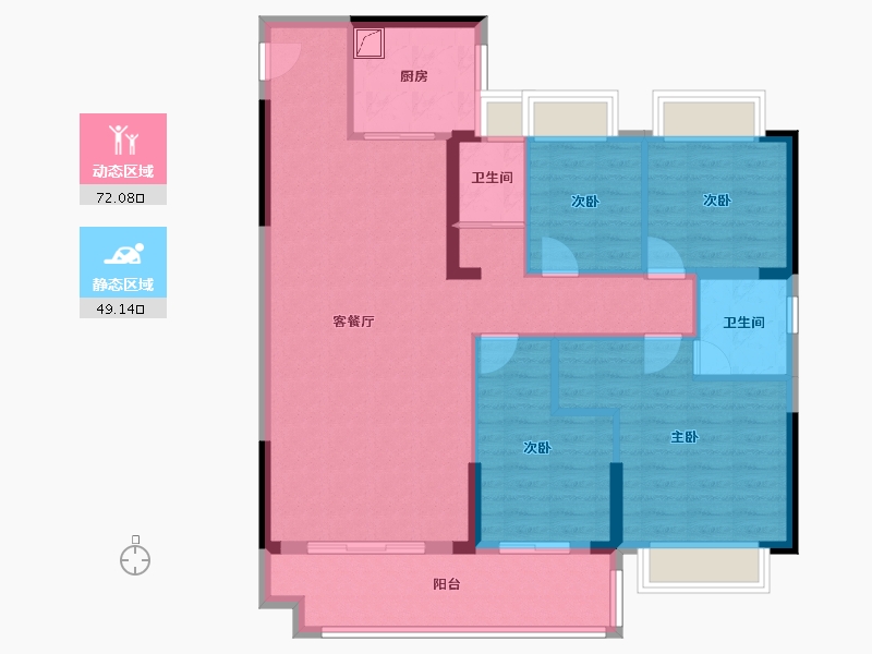 湖南省-湘潭市-湘乡碧桂园-109.47-户型库-动静分区